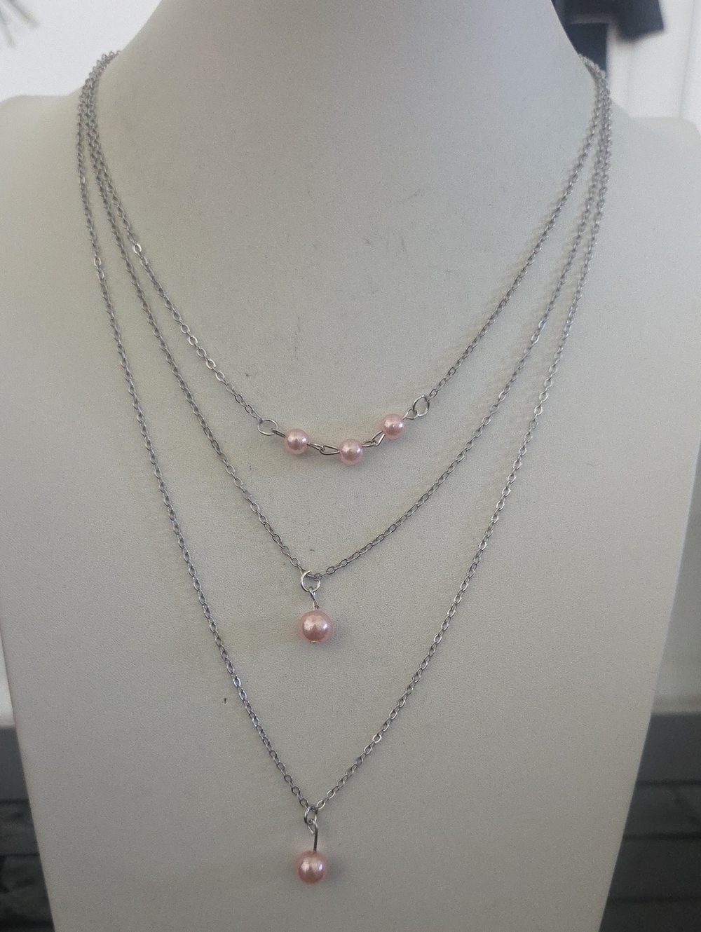 Paparazzi Layered Pink Pearl Necklace NWT